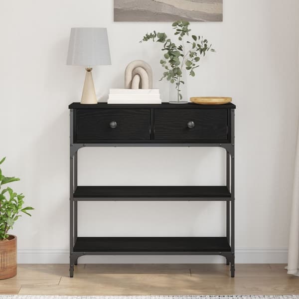 vidaXL Console Table Sort egetræ Konstrueret træ 72,5 cm lang Robust