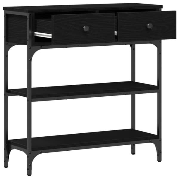 vidaXL Console Table Sort egetræ Konstrueret træ 72,5 cm lang Robust