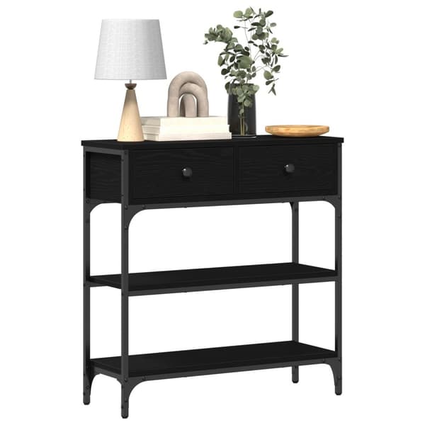 vidaXL Console Table Sort egetræ Konstrueret træ 72,5 cm lang Robust