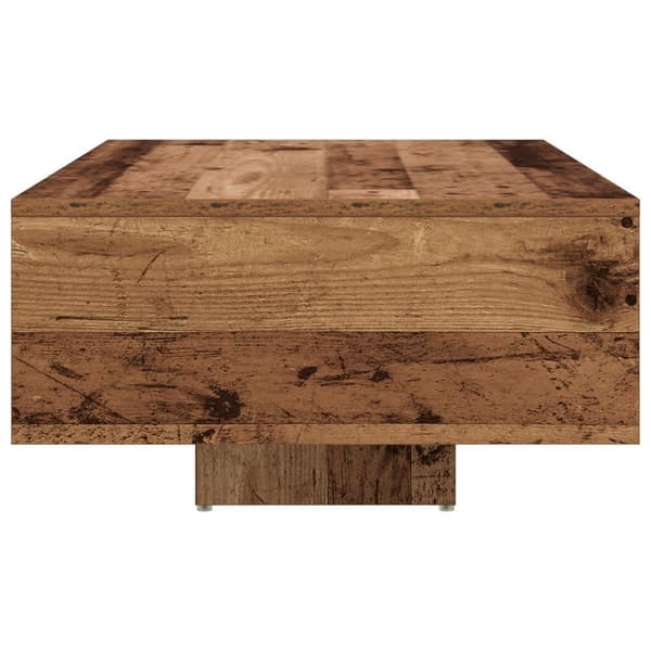 vidaXL Sohvapöytä LED-valoilla Vanha Puutavara 85x55x31 cm