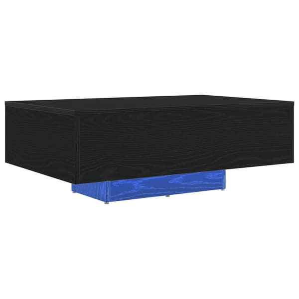 vidaXL Sohvapöytä LED-valoilla Musta Tammi 85x55x31 cm
