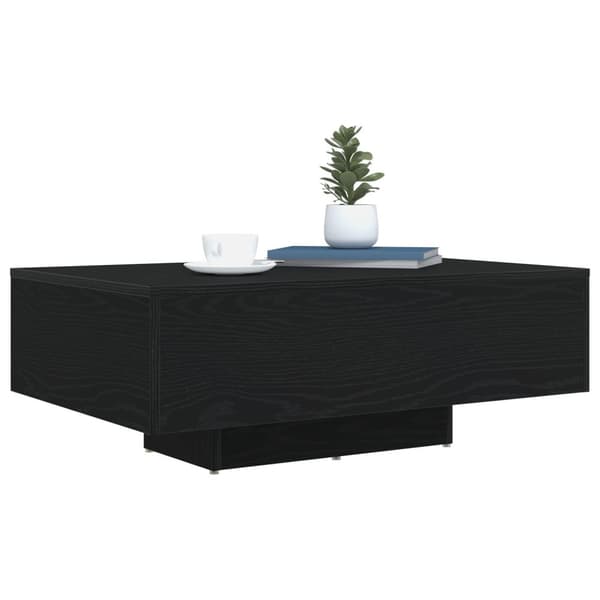 vidaXL Sohvapöytä LED-valoilla Musta Tammi 85x55x31 cm