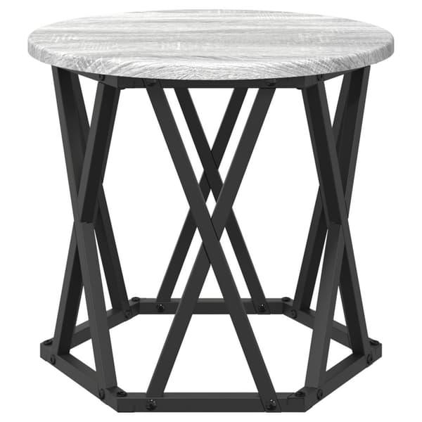 vidaXL Grå Sonoma Konstruerat trä Medium Hållbart Kaffe Bord Runt