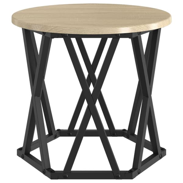vidaXL Sonoma Ek Spånskiva, Metall Kompakt Hållbar Kaffe Bord Set