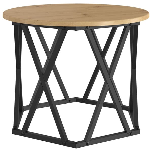 vidaXL Artisan eg, Sort Solidt egetræ, Metal Medium Dekorative indlæg