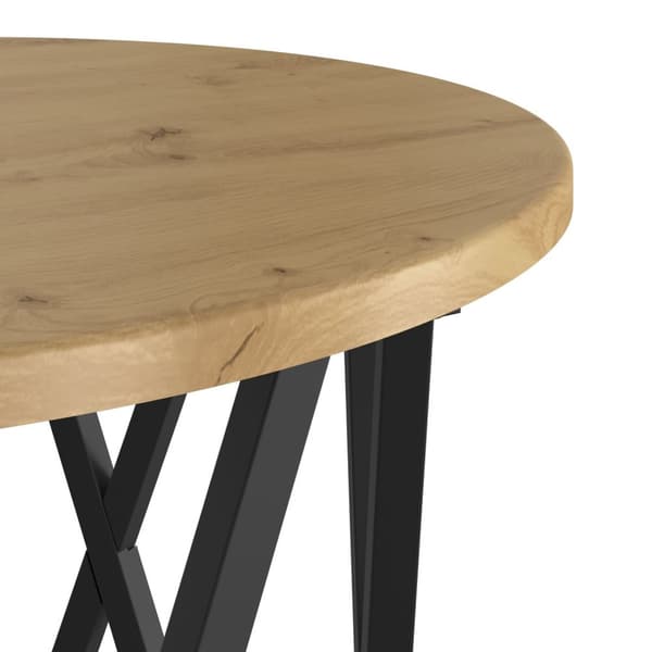 vidaXL Artisan eg, Sort Solidt egetræ, Metal Medium Dekorative indlæg