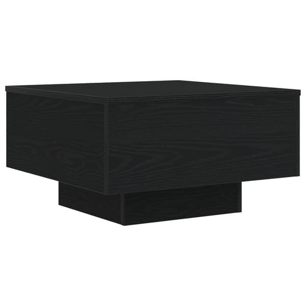 vidaXL Kahvipöytä LED-valoilla Musta Tammi 55x55x31 cm