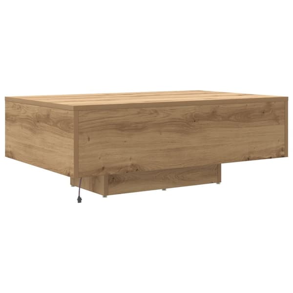 vidaXL Kahvipöytä LED-valoilla, Artisan tammi 85x55x31 cm