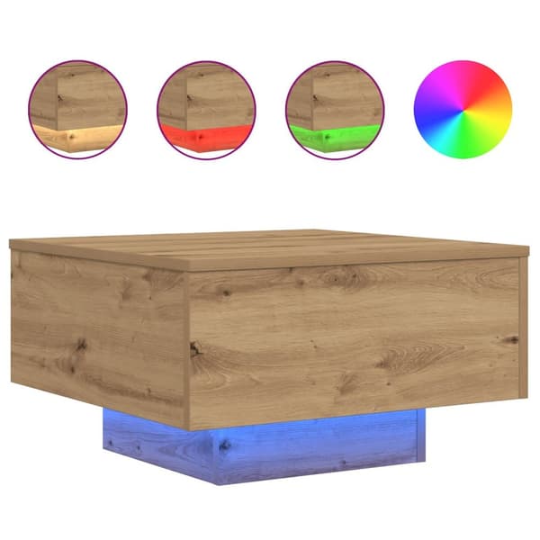 vidaXL Sofabord Håndværk egetræ Massivt egetræ 55 x 55 x 31 cm Sofabord