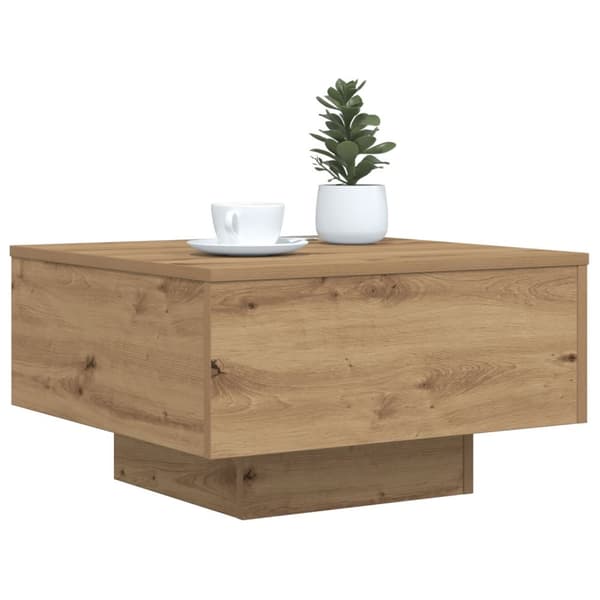 vidaXL Sofabord Håndværk egetræ Massivt egetræ 55 x 55 x 31 cm Sofabord