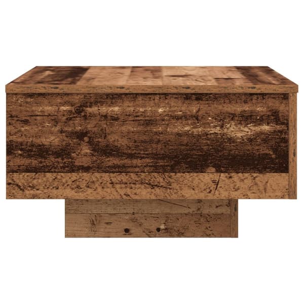 vidaXL Kaffebord med LED-lys i gammelt tre 55x55x31 cm