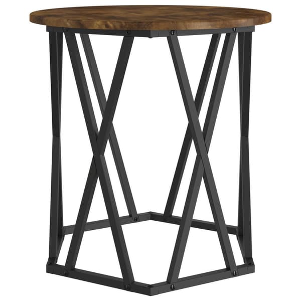 vidaXL Sidebord 2 stk Røkt Eik Konstruksjonsmateriale