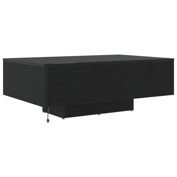 vidaXL Kaffebord med LED-lamper Svart Eik 85x55x31 cm