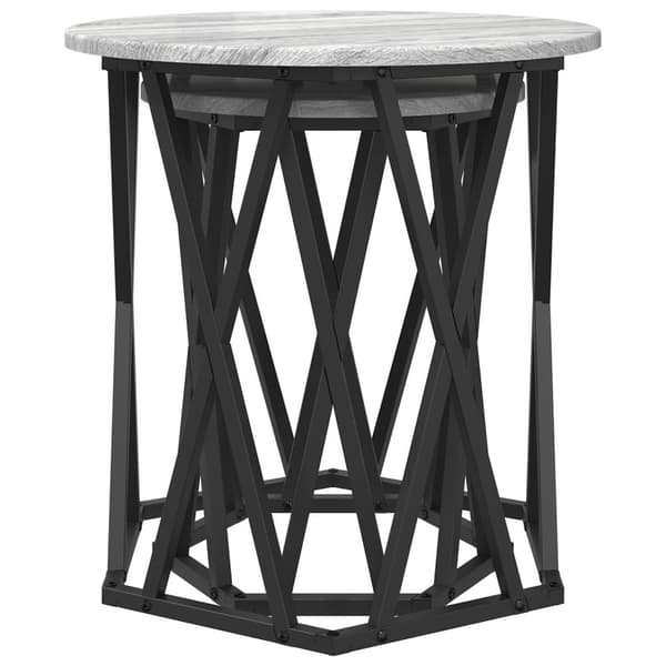 vidaXL Sidebord 2 stk Grå Sonoma Konstruert Tre