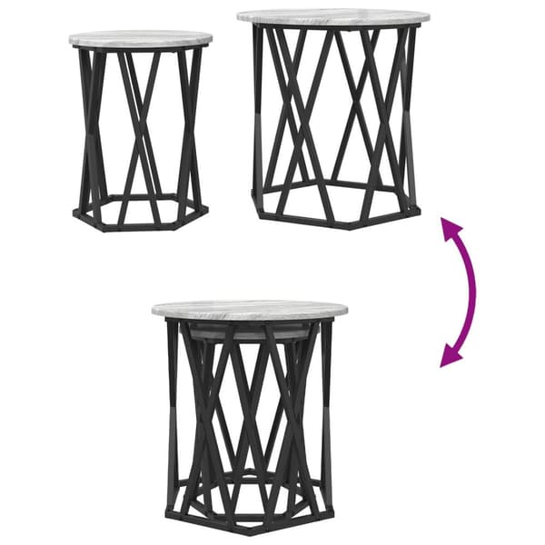 vidaXL Sidebord 2 stk Grå Sonoma Konstruert Tre