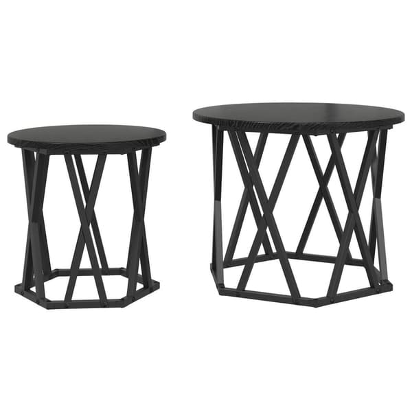 vidaXL Nesting Sidebord 2 stk Svart Eik Ingeniørtre