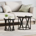 Miniatyrbilde 2 av 11: vidaXL Nesting Sidebord 2 stk Svart Eik Ingeniørtre