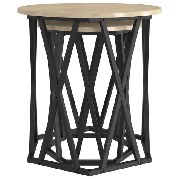 vidaXL Sidebord 2 stk Sonoma Eik Konstruksjons Tre