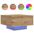 Miniatyrbild 5 av 11: vidaXL Kaffebord Handgjord ek Massiv ek 55 x 55 x 31 cm Kaffebord