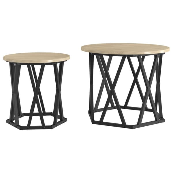 vidaXL Nesting Sidebord 2 stk Sonoma Eik Konstruert Tre