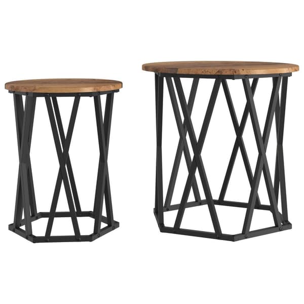 vidaXL Sidebord 2 stk Gamle Treverket Ingeniørtre