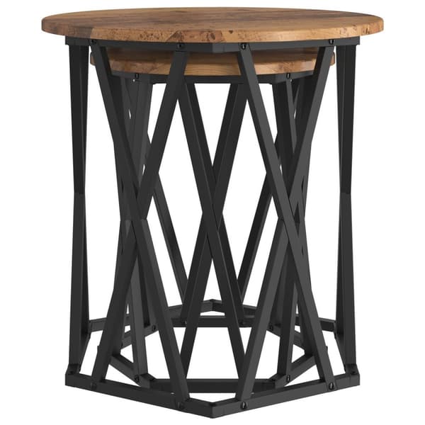 vidaXL Sidebord 2 stk Gamle Treverket Ingeniørtre