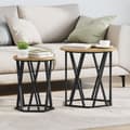 Miniatyrbillede 2 af 11: vidaXL Artisan Egetræ MDF, Metal Medium Kaffebord Rundt Industrielt