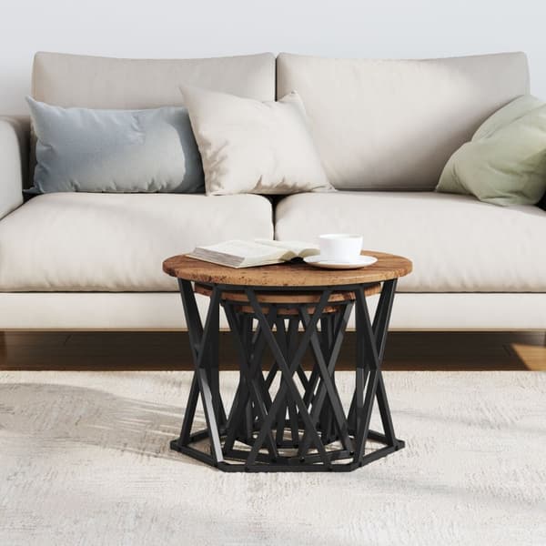 vidaXL Nesting Sidebord 3 stk Gammelt Tre