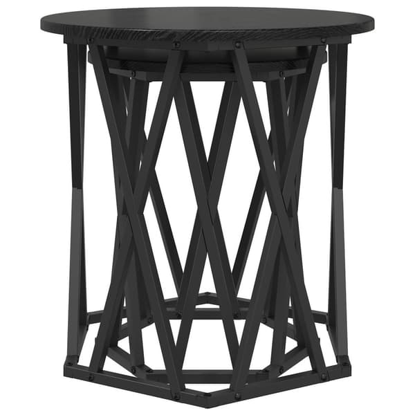 vidaXL Sidebord 2 stk Svart Eik Ingeniørtre