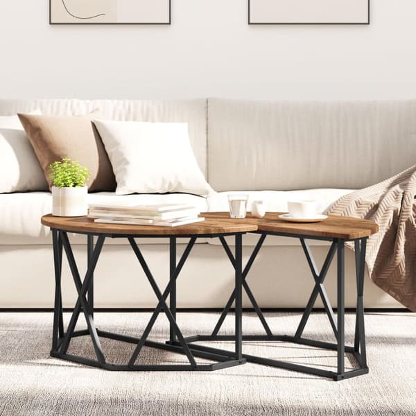 vidaXL Kaffebord Gammelt Tre 80x80x42 cm Ingeniørtre