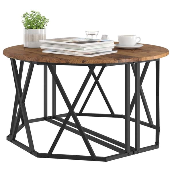 vidaXL Kaffebord Gammelt Tre 80x80x42 cm Ingeniørtre