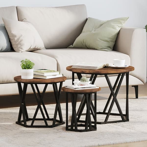 vidaXL Røget Egetræ Massivt Egetræ, Metal Medium Robust Byggeri