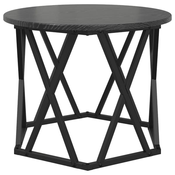 vidaXL Svart ek Konstruerat trä, Metall Medium Kaffebord Rund Modern