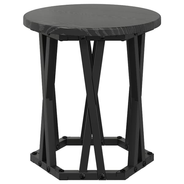 vidaXL Svart ek Konstruerat trä, Metall Medium Kaffebord Rund Modern