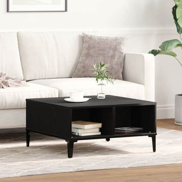 vidaXL Kaffebord Svart Eik 60x60x30 cm Konstruert Tre