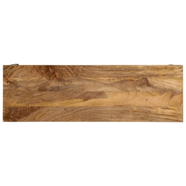 vidaXL Konsolipöytä ruskea 110x35x76 cm täysi mangopuu ja rauta
