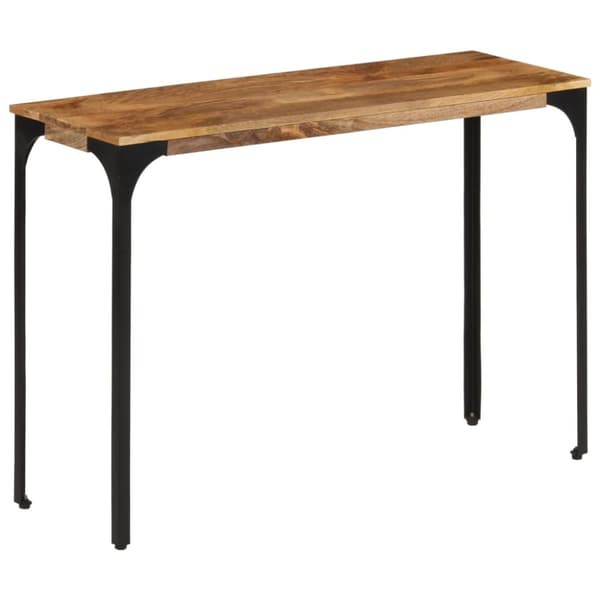 vidaXL Konsolipöytä ruskea 110x35x76 cm täysi mangopuu ja rauta