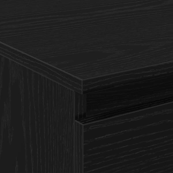 vidaXL Sofabord Sort egetræ Konstrueret træ og metal Standard Opbevaring