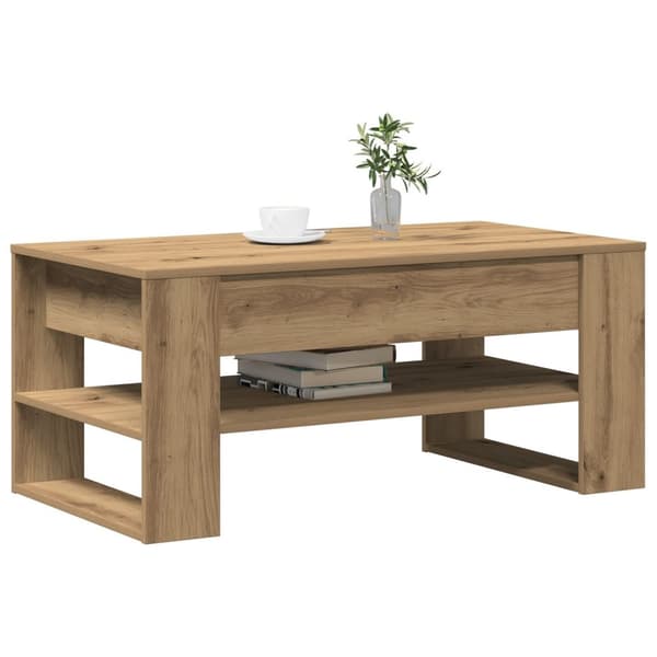 vidaXL Sofabord Artisan egetræ Massivt egetræ Medium Sofabord