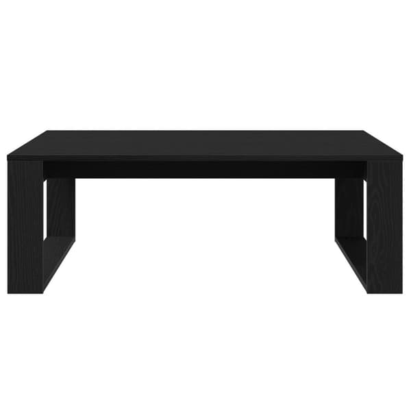 vidaXL Sofabord Sort egetræ Konstrueret træ 100 x 100 x 35 cm Robust