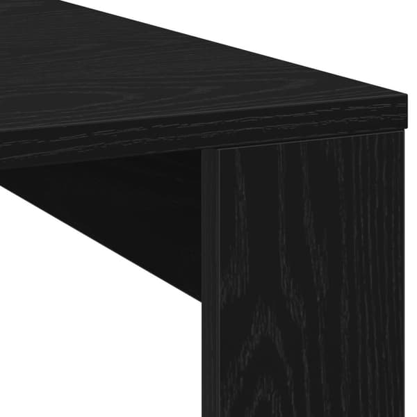 vidaXL Sofabord Sort egetræ Konstrueret træ 100 x 100 x 35 cm Robust
