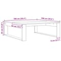 Miniatyrbillede 10 af 10: vidaXL Sofabord Sort egetræ Konstrueret træ 100 x 100 x 35 cm Robust