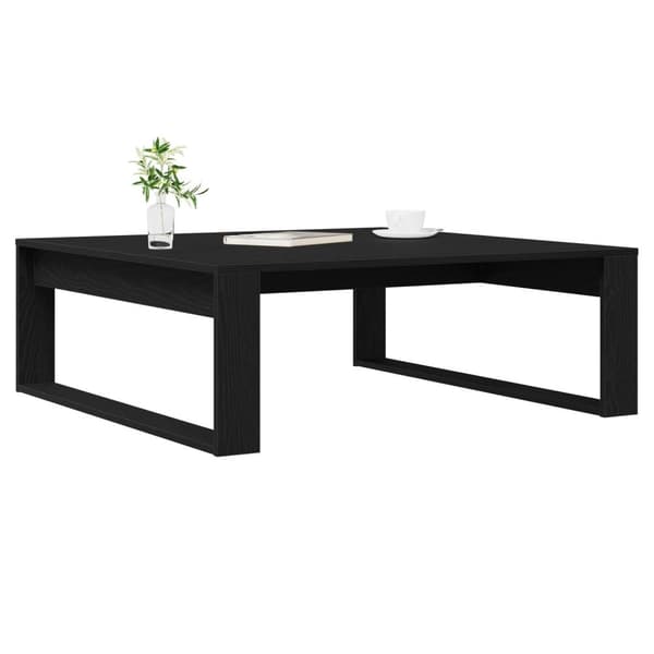 vidaXL Sofabord Sort egetræ Konstrueret træ 100 x 100 x 35 cm Robust