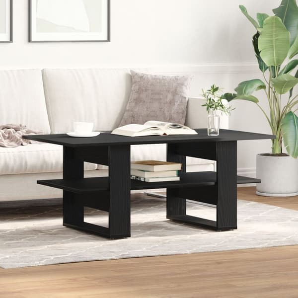 vidaXL Kaffebord Svart Eik 102x55x42 cm Konstruert Tre