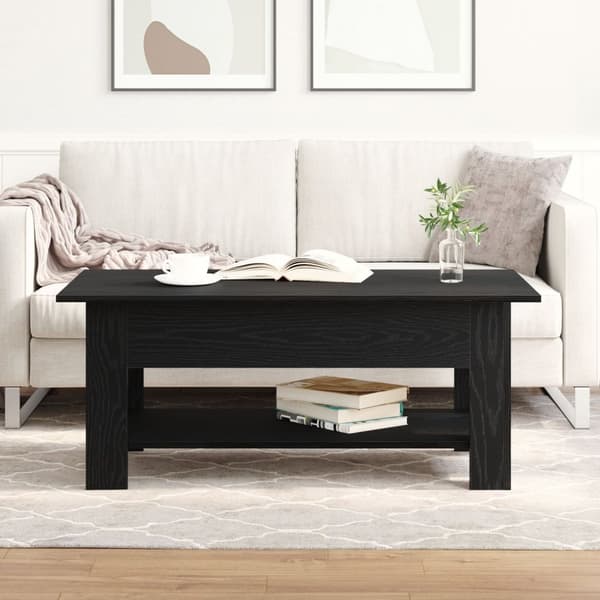 vidaXL Kaffebord svart eik 102x55x42 cm konstruert tre