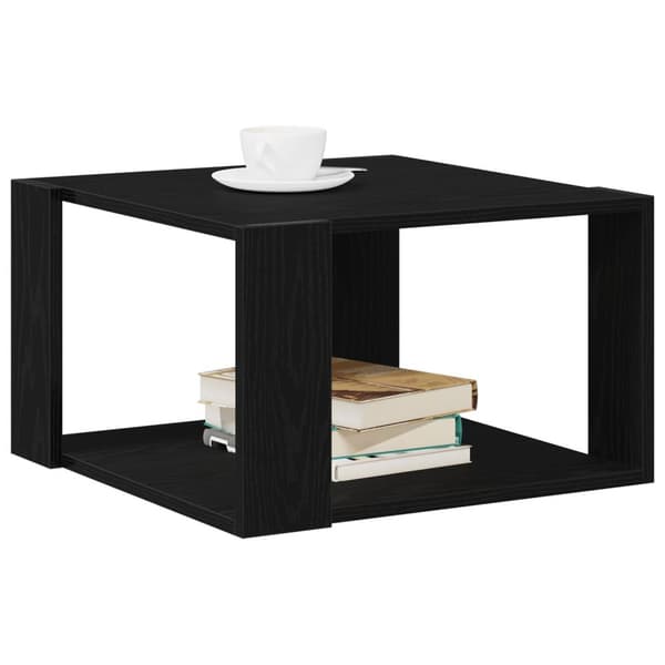 vidaXL Sofabord Sort egetræ Konstrueret træ 85 x 55 x 31 cm Solidt