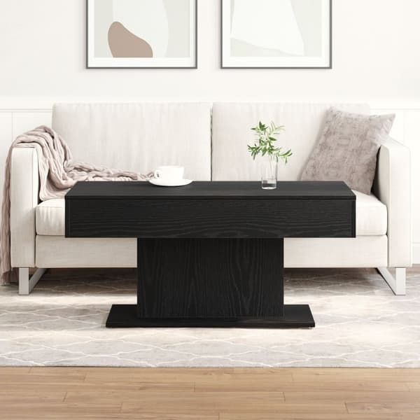 vidaXL Kaffe Bord Svart ek Trä 96.1 x 50 x 44.8 cm Hållbart Kaffe Bord