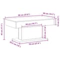 Miniatyrbillede 10 af 10: vidaXL Kaffebord Sort egetræ Træ 96,1 x 50 x 44,8 cm Holdbart