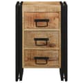 Miniatyrbillede 7 af 11: vidaXL Sengebord Brun, Sort Massivt groft mangotræ, jern 40 x 35 x 50 cm