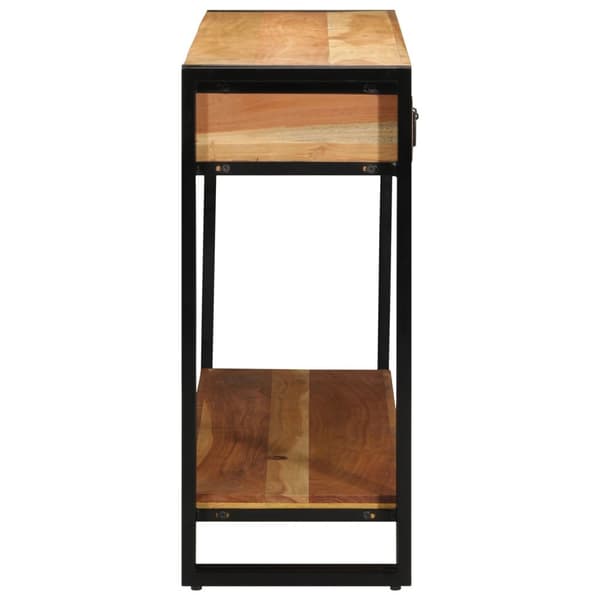 vidaXL Konsolbord Brun, Sort Massivt akacietræ, jern 120 x 33 x 75 cm